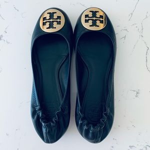 Tory Burch Classic Reva Ballet Leather Flat